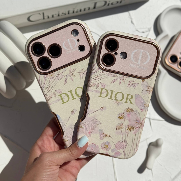 گارد ژله ای چرمی Dior طرحگل صورتی