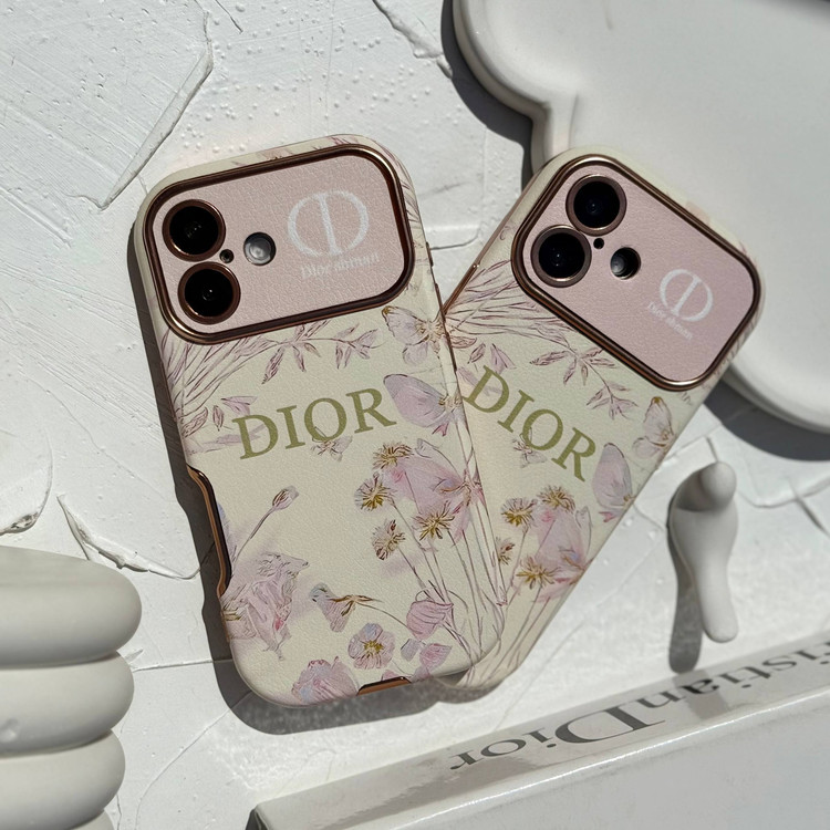 گارد ژله ای چرمی Dior طرحگل صورتی