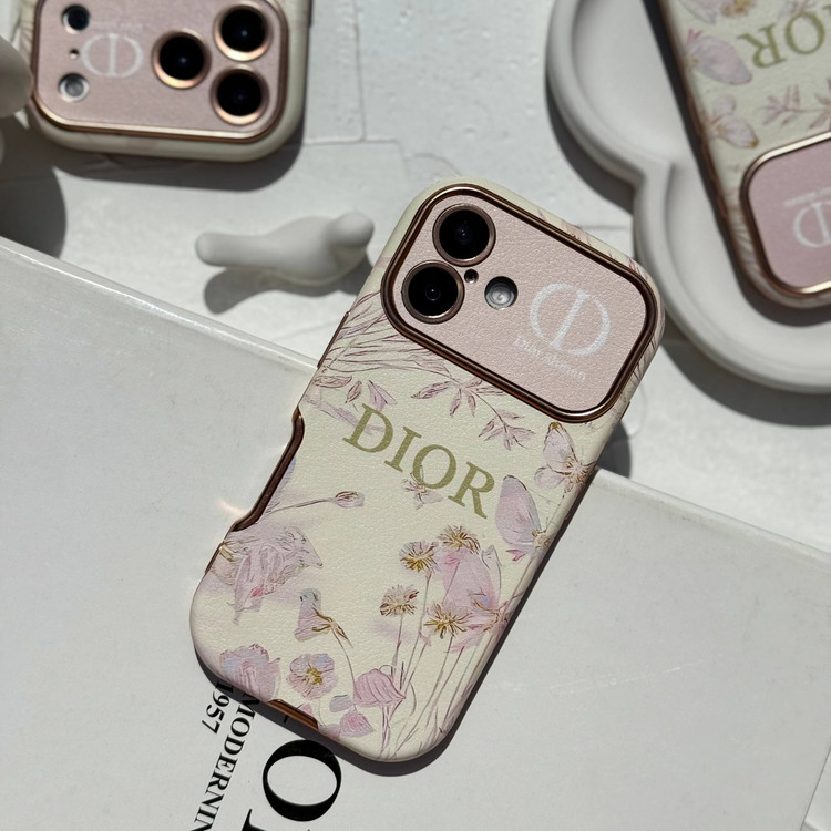 گارد ژله ای چرمی Dior طرحگل صورتی